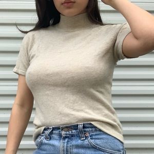 Vintage knit mock neck tee/sweater